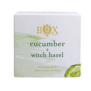BOX NATURALS CLEANSING TOWELETTES - CUCUMBER + WITCH HAZEL